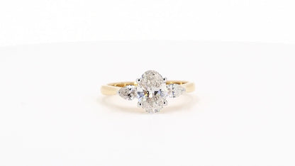 Sienna 1.31ctw Oval Lab Grown Diamond Ring with Accent Diamonds
