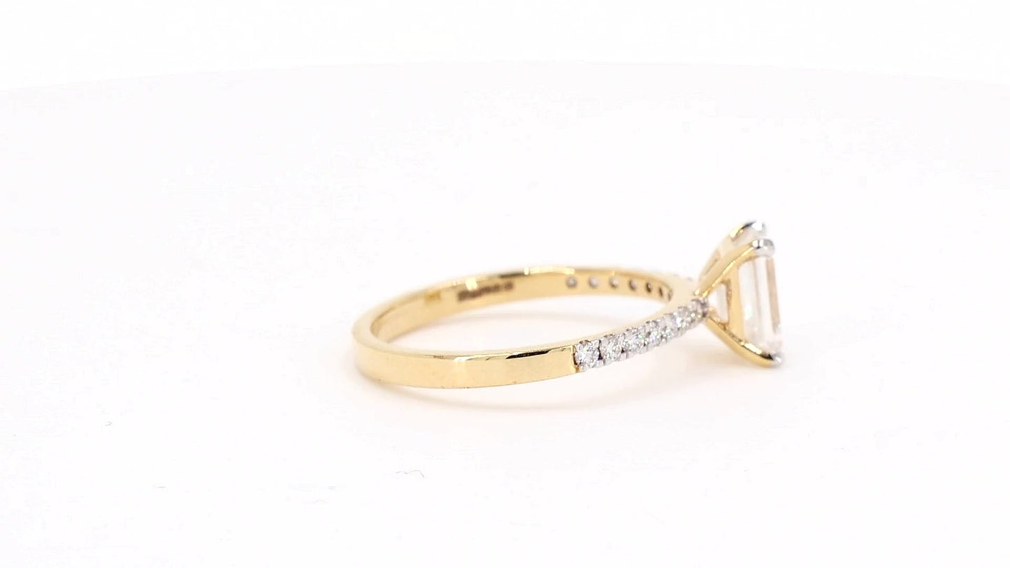 Sienna 1.16-1.25ctw Emerald Lab Grown Diamond Ring with Accent Diamonds