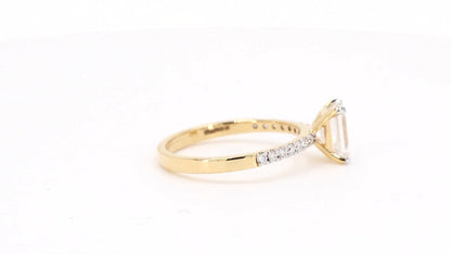 Sienna 1.16-1.25ctw Emerald Lab Grown Diamond Ring with Accent Diamonds