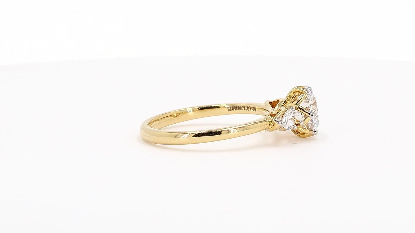 Sienna 1.20ctw Round Lab Grown Diamond Ring with Accent Diamonds