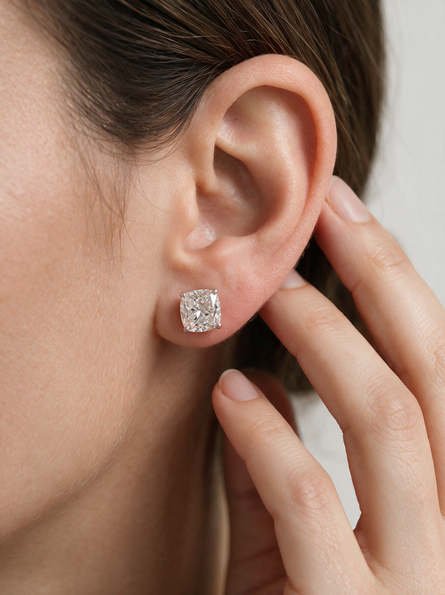 Vera 2.02ctw Cushion Solitaire Lab Grown Diamond Stud Earrings