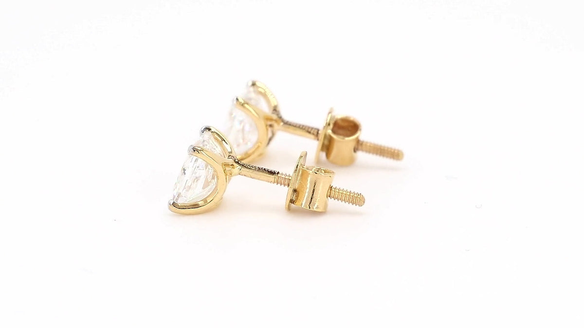 Vera 1.58-1.89ctw Princess Solitaire Lab Grown Diamond Stud Earrings