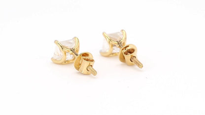 Vera 1.58-1.89ctw Princess Solitaire Lab Grown Diamond Stud Earrings