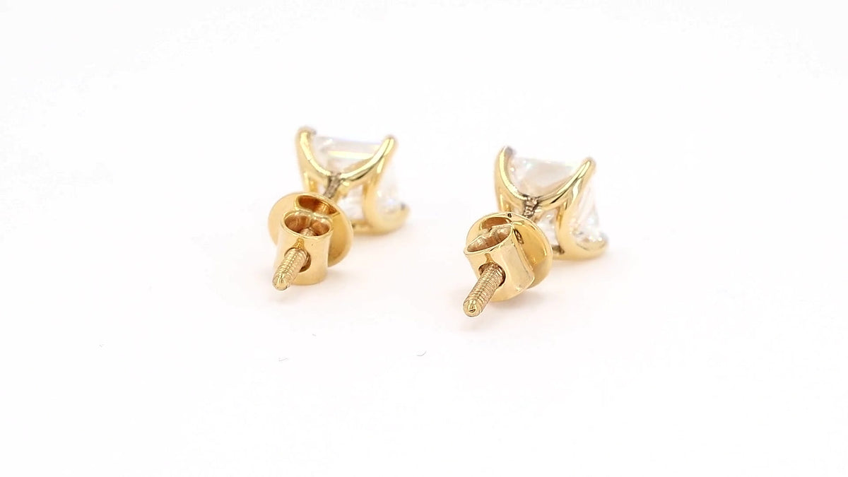 Vera 1.58-1.89ctw Princess Solitaire Lab Grown Diamond Stud Earrings
