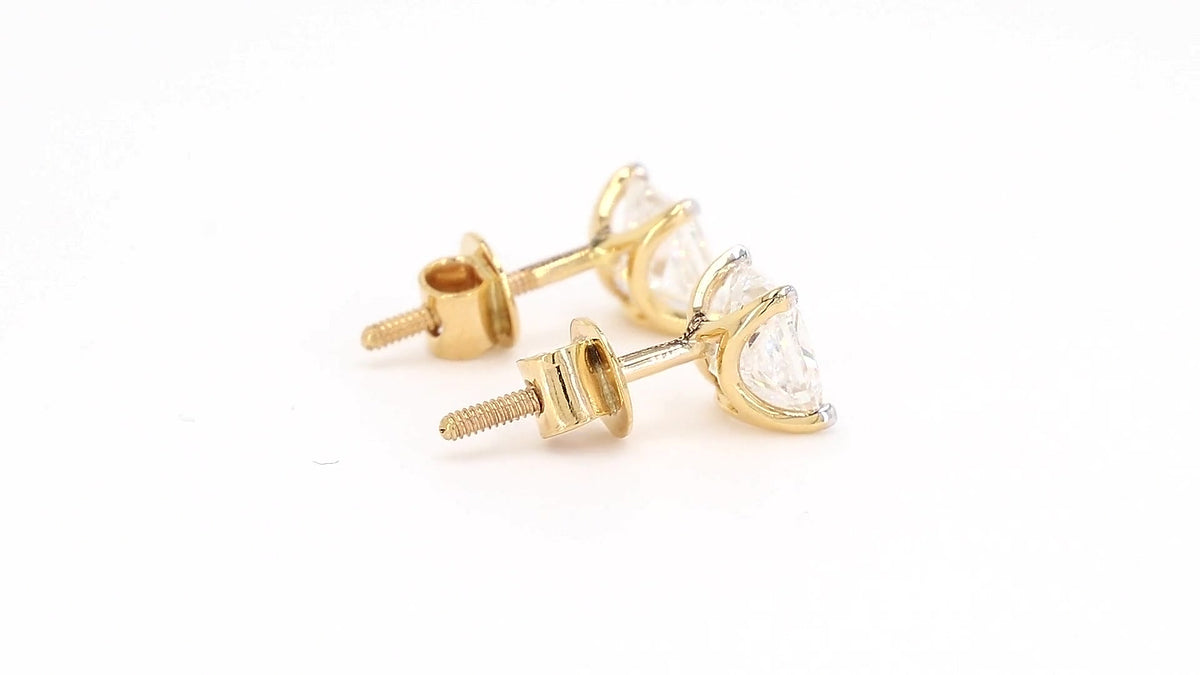 Vera 1.58-1.89ctw Princess Solitaire Lab Grown Diamond Stud Earrings