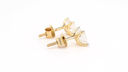 Vera 1.58-1.89ctw Princess Solitaire Lab Grown Diamond Stud Earrings