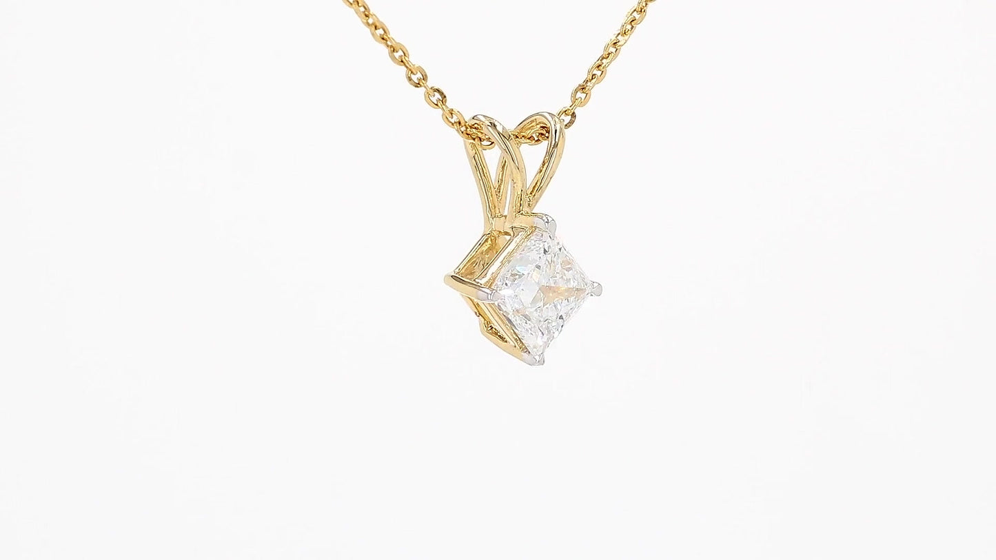 Vera 1.10-1.15ctw Princess Kite Solitaire Pendant Lab Grown Diamond
