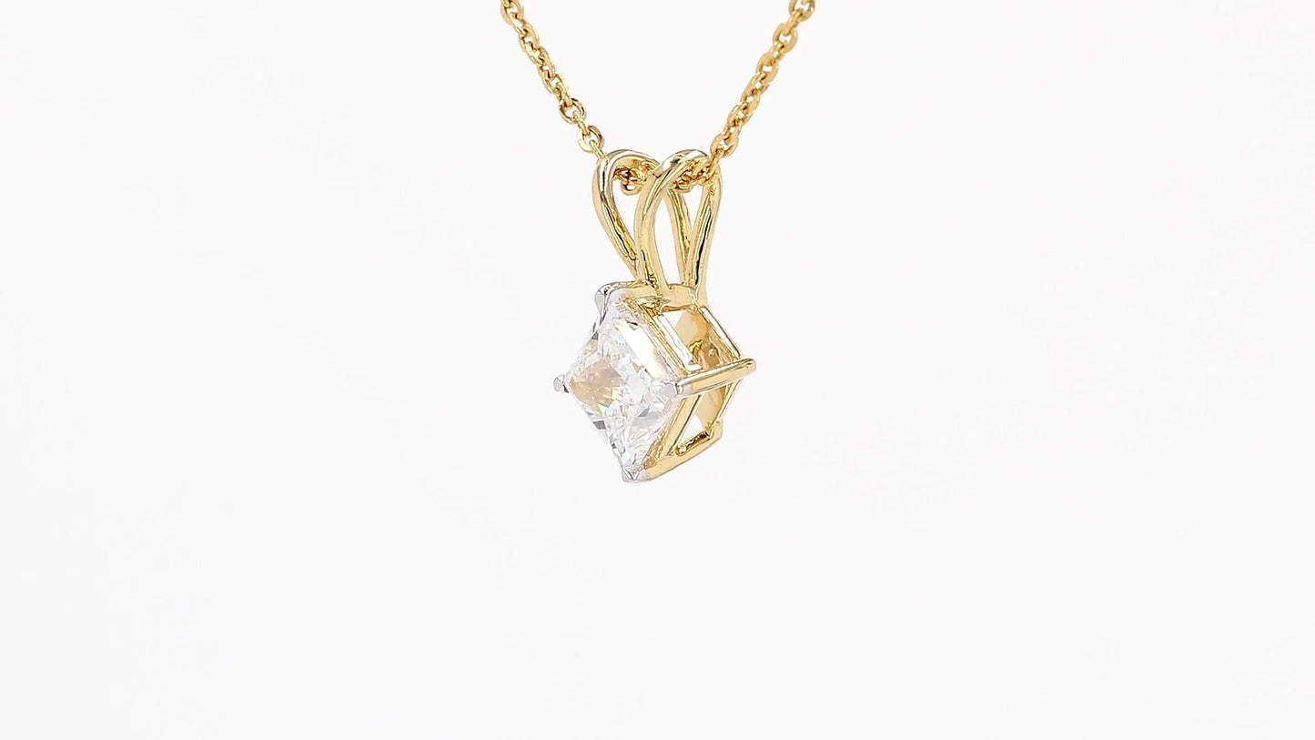 Vera 1.10-1.15ctw Princess Kite Solitaire Pendant Lab Grown Diamond