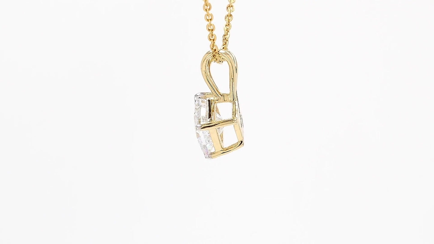 Vera 1.10-1.15ctw Princess Kite Solitaire Pendant Lab Grown Diamond