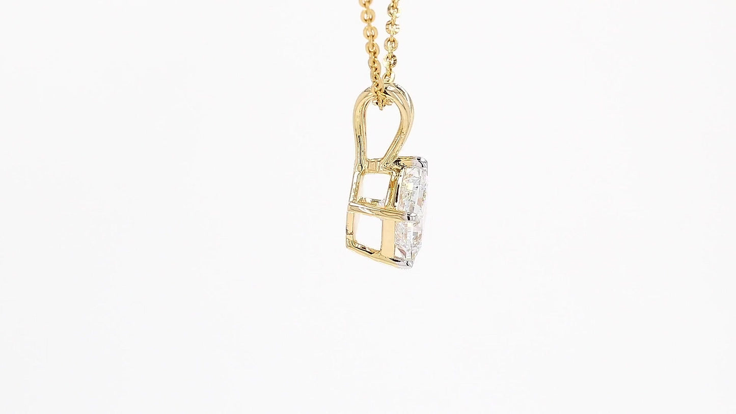 Vera 1.10-1.15ctw Princess Kite Solitaire Pendant Lab Grown Diamond