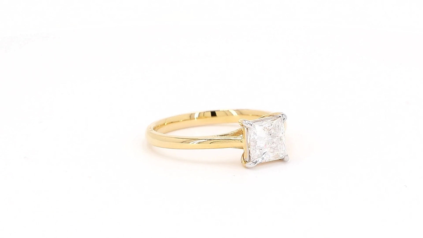 Vera 1.01-1.08ctw Princess Lab Grown Diamond Solitaire Ring