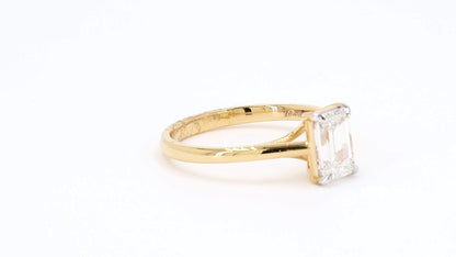 Vera 0.90-1.38ctw Emerald Lab Grown Diamond Solitaire Ring