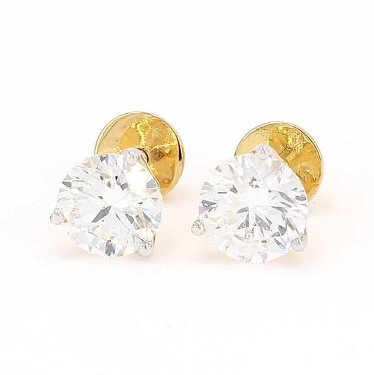 Clara 1.28-1.46ctw Round Solitaire Lab Grown Diamond Stud Earrings