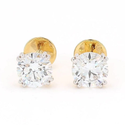 Clara 2.02ctw Round Solitaire Lab Grown Diamond Stud Earrings