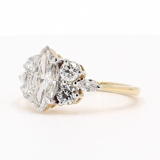Sienna 1.72ctw Marquise Lab Grown Diamond Ring with Accent Diamonds