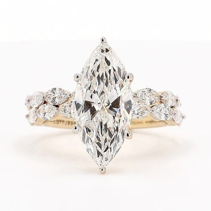 Sienna 4.10ctw Marquise Lab Grown Diamond Ring with Accent Diamonds