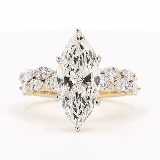 Sienna 4.10ctw Marquise Lab Grown Diamond Ring with Accent Diamonds