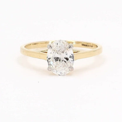 Clara 0.9ctw Oval Lab Grown Solitaire Diamond Ring - AU L