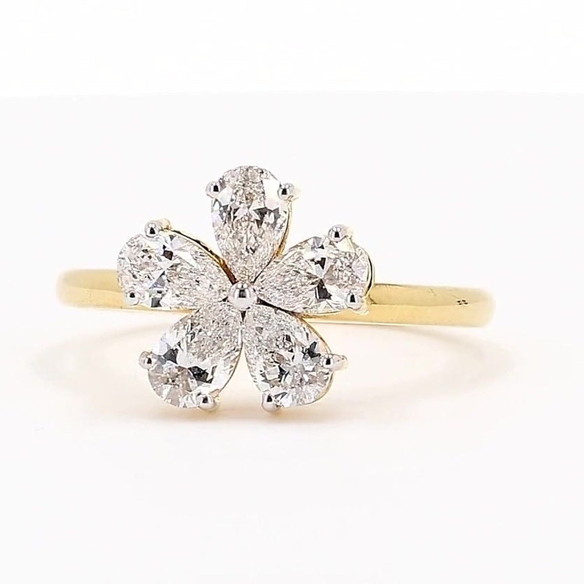 Aurora 1.04ctw Pear Lab Grown Multi-Stone Diamond Ring - AU M 1/2