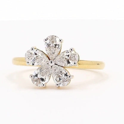 Aurora 1.04ctw Pear Lab Grown Multi-Stone Diamond Ring - AU M 1/2