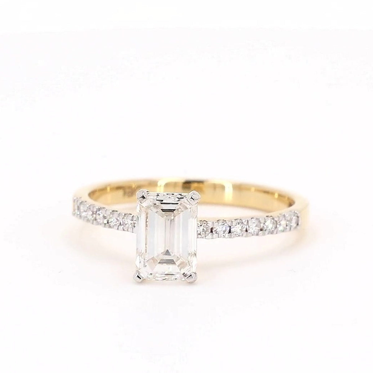 Sienna 1.16-1.25ctw Emerald Lab Grown Diamond Ring with Accent Diamonds