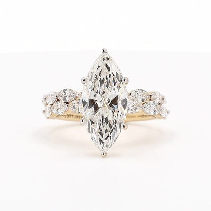 Sienna 4.10ctw Marquise Lab Grown Diamond Ring with Accent Diamonds