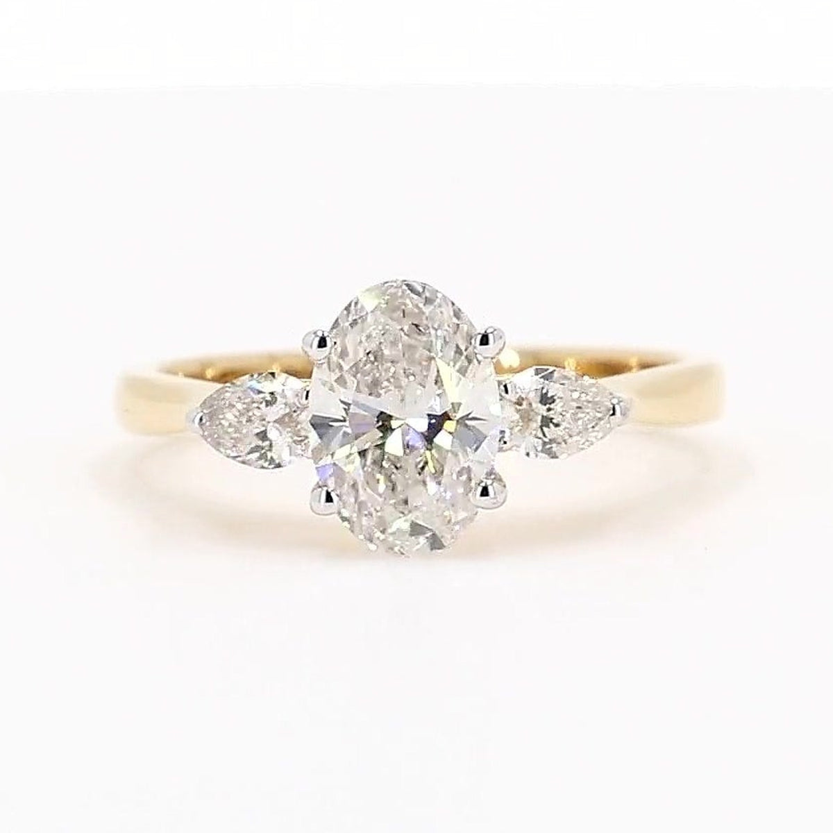 Sienna 1.31ctw Oval Lab Grown Diamond Ring with Accent Diamonds