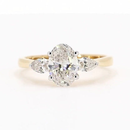 Sienna 1.31ctw Oval Lab Grown Diamond Ring with Accent Diamonds