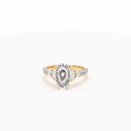 Sienna 1.42ctw Round Lab Grown Diamond Ring with Accent Diamonds