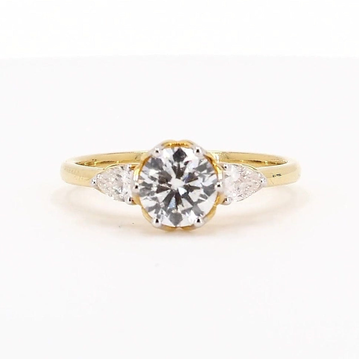 Sienna 1.20ctw Round Lab Grown Diamond Ring with Accent Diamonds