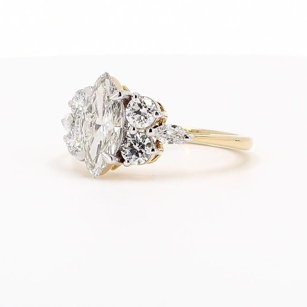 Sienna 1.72ctw Marquise Lab Grown Diamond Ring with Accent Diamonds