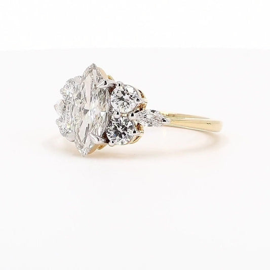 Sienna 1.72ctw Marquise Lab Grown Diamond Ring with Accent Diamonds