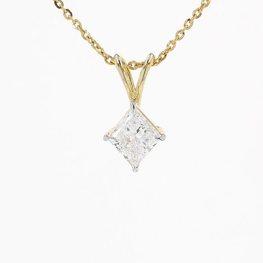 Vera 1.10-1.15ctw Princess Kite Solitaire Pendant Lab Grown Diamond