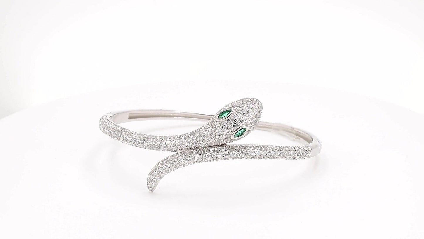 Divara Vesper Bangle, sterling silver 925 cubic zirconia bracelet