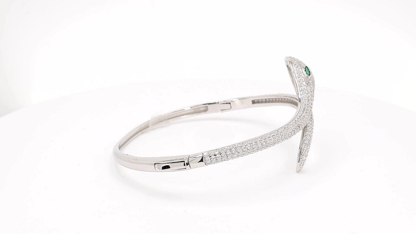 Divara Vesper Bangle, sterling silver 925 cubic zirconia bracelet