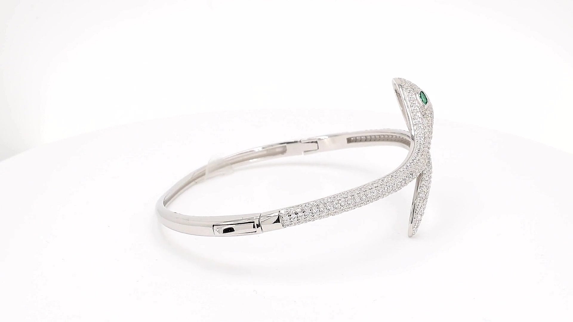 Divara Vesper Bangle, sterling silver 925 cubic zirconia bracelet