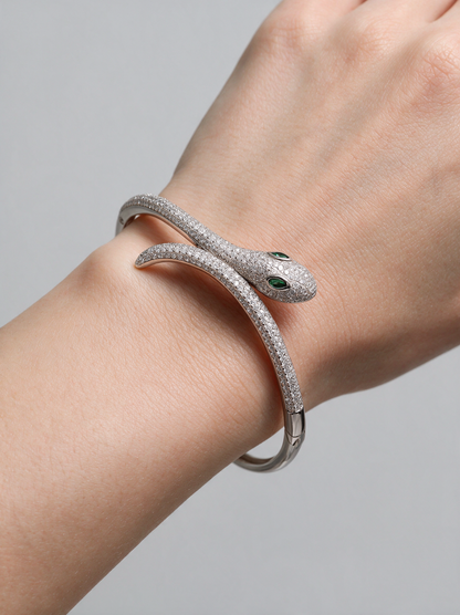 Divara Vesper Bangle, sterling silver 925 cubic zirconia bracelet
