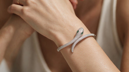 Divara Vesper Bangle, sterling silver 925 cubic zirconia bracelet