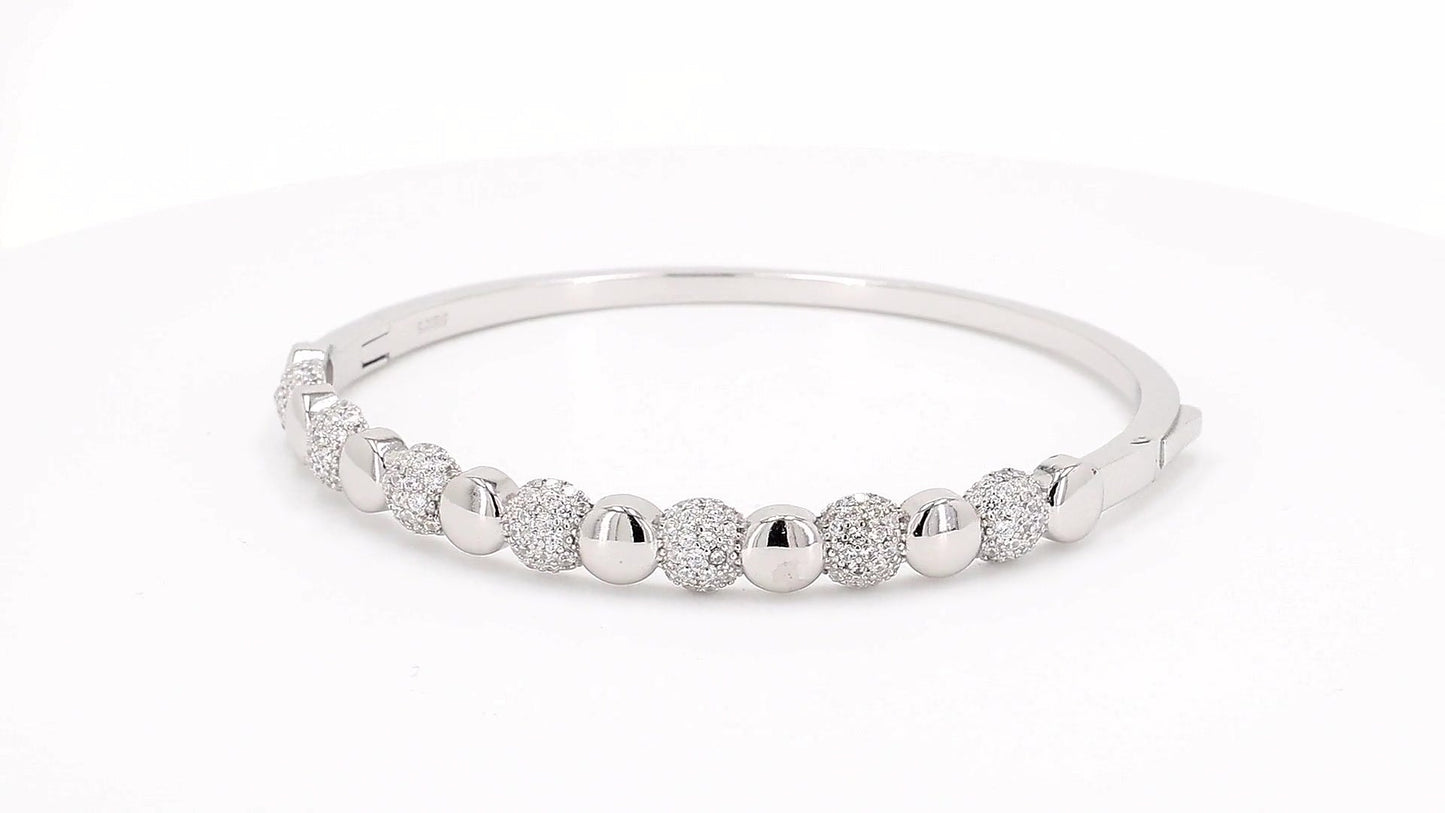 Divara Marlowe Bangle, sterling silver 925 cubic zirconia bracelet