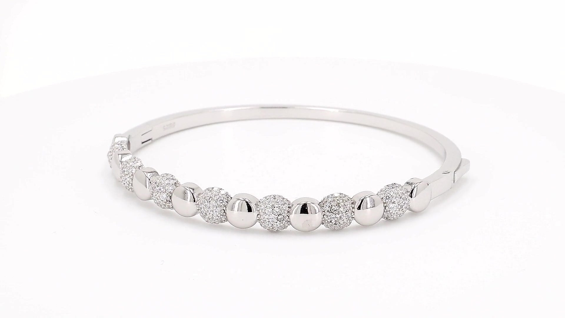 Divara Marlowe Bangle, sterling silver 925 cubic zirconia bracelet