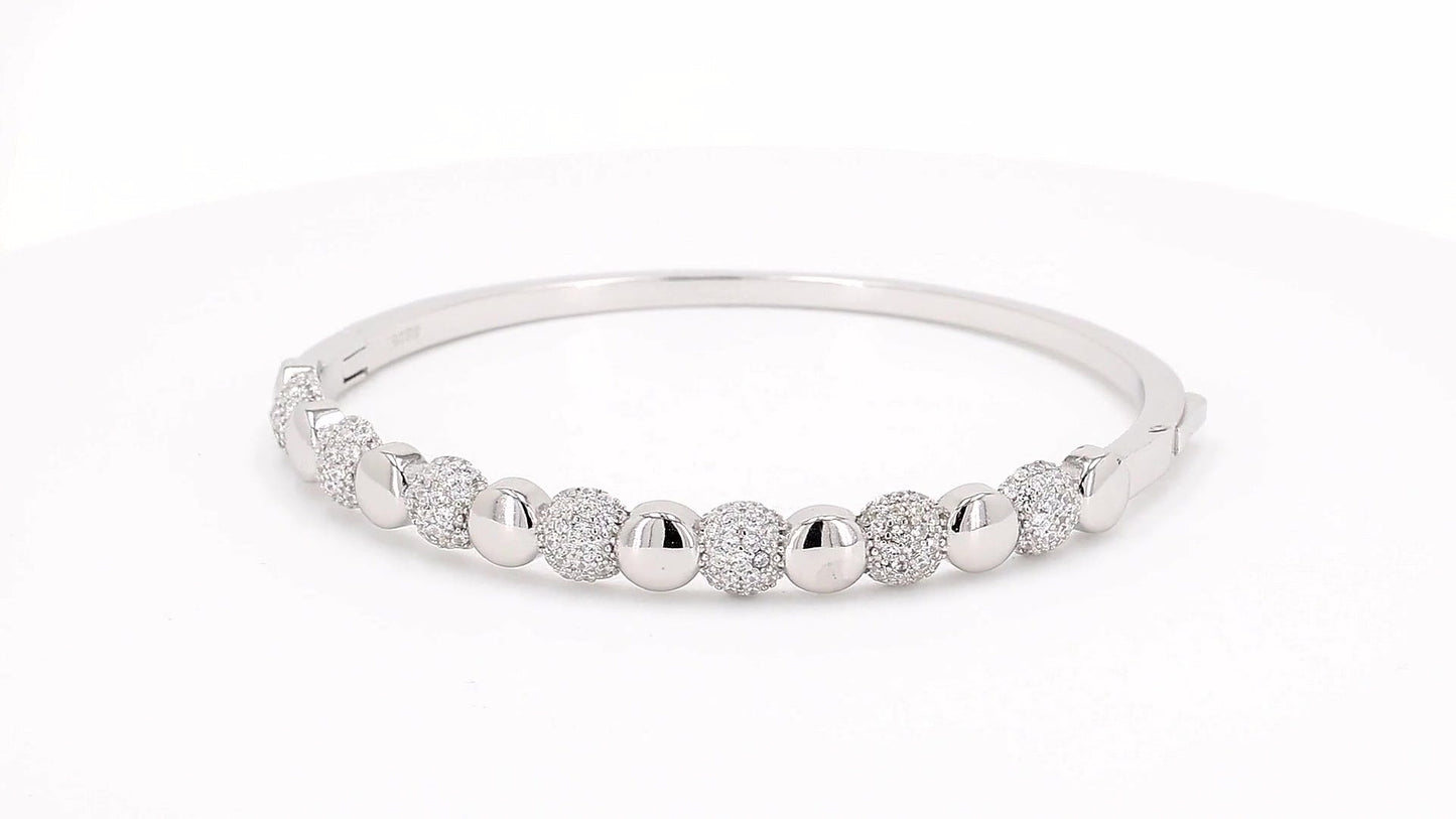 Divara Marlowe Bangle, sterling silver 925 cubic zirconia bracelet