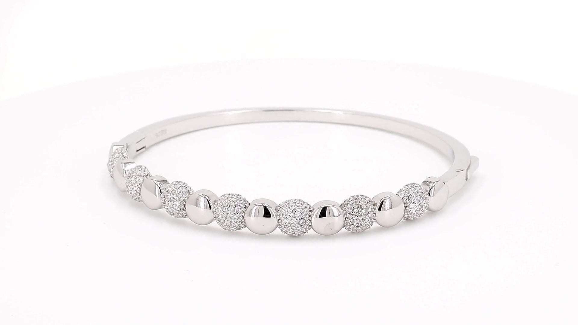 Divara Marlowe Bangle, sterling silver 925 cubic zirconia bracelet