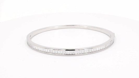 Divara Solene Bangle, sterling silver 925 cubic zirconia bracelet
