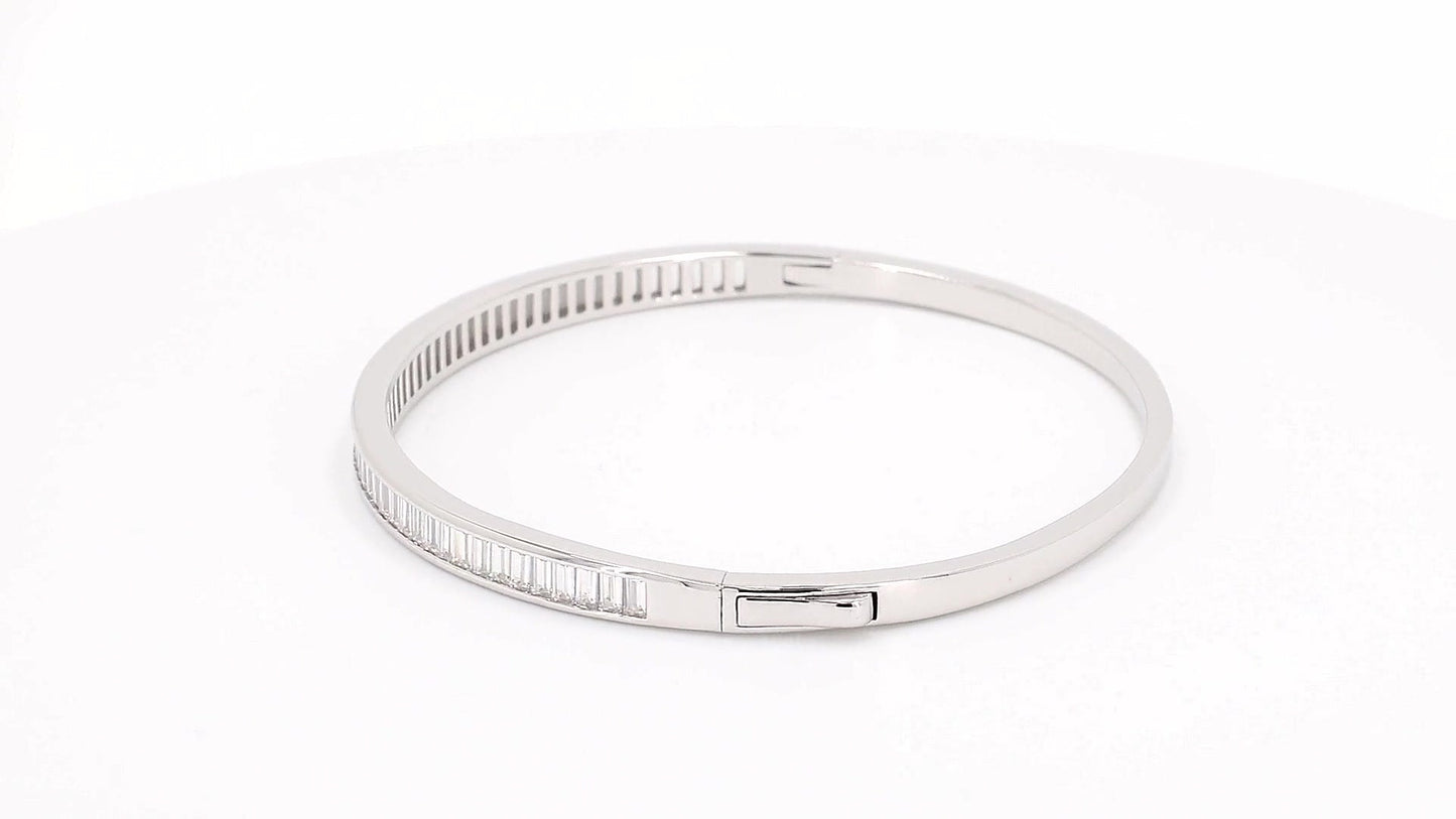 Divara Solene Bangle, sterling silver 925 cubic zirconia bracelet