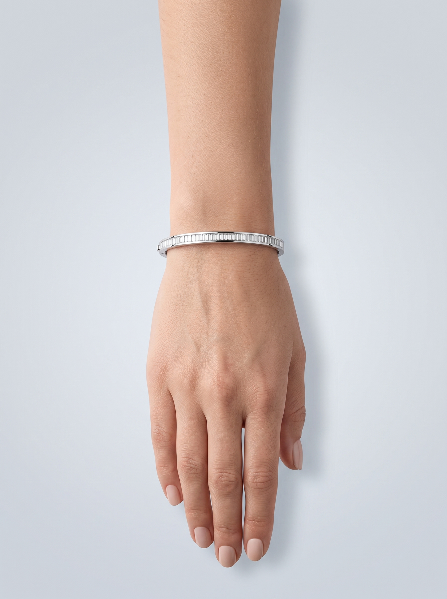 Divara Solene Bangle, sterling silver 925 cubic zirconia bracelet