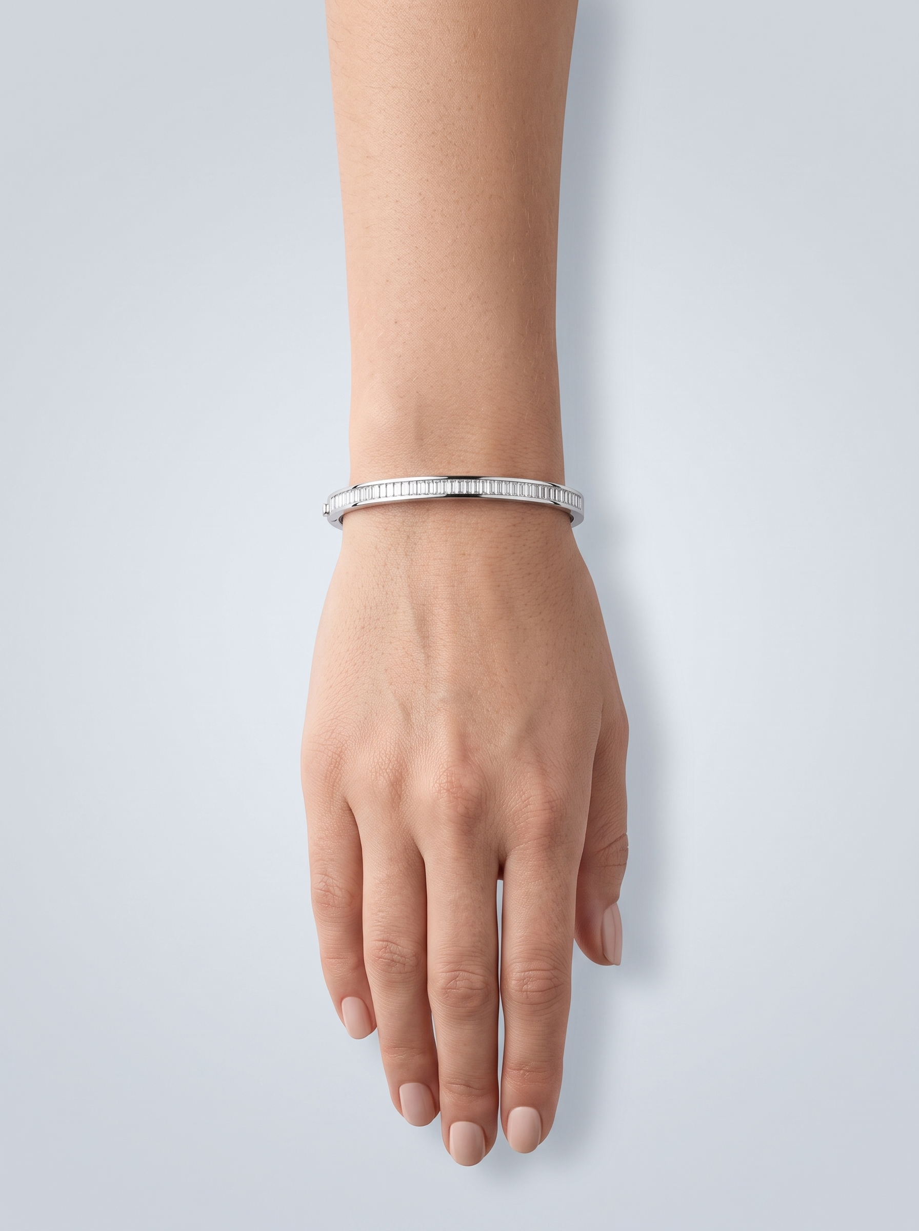 Divara Solene Bangle, sterling silver 925 cubic zirconia bracelet
