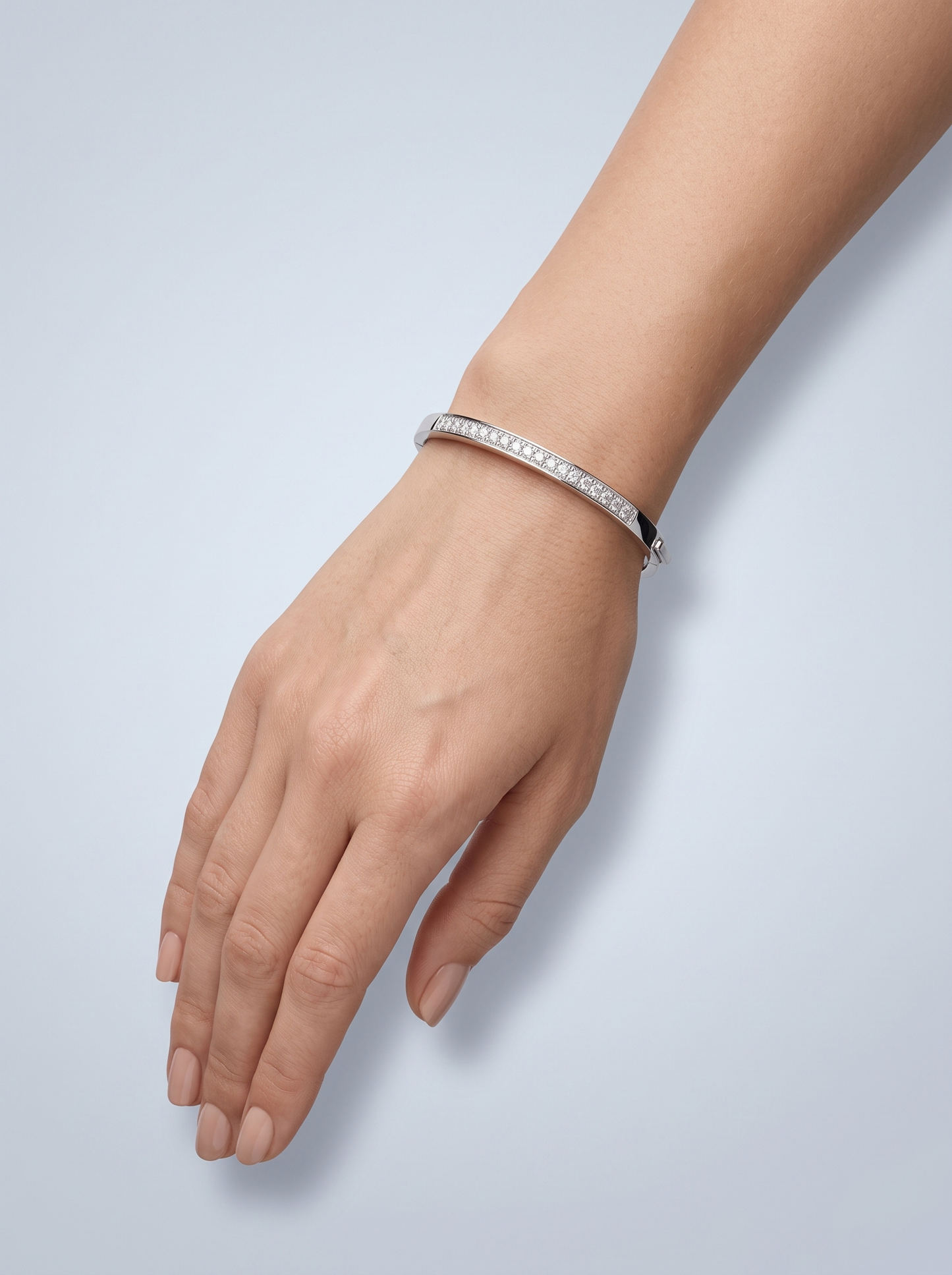 Divara Solene Bangle, sterling silver 925 cubic zirconia bracelet