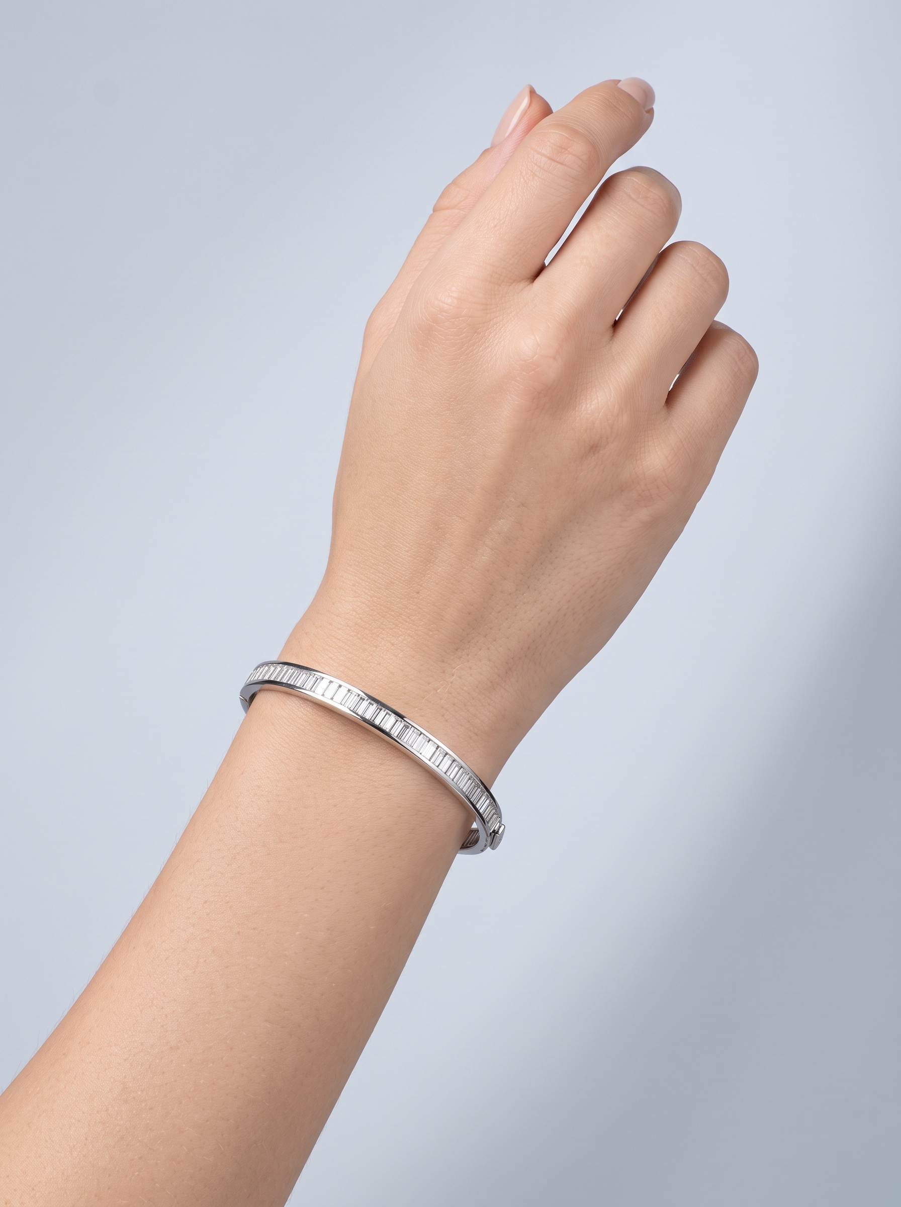 Divara Solene Bangle, sterling silver 925 cubic zirconia bracelet