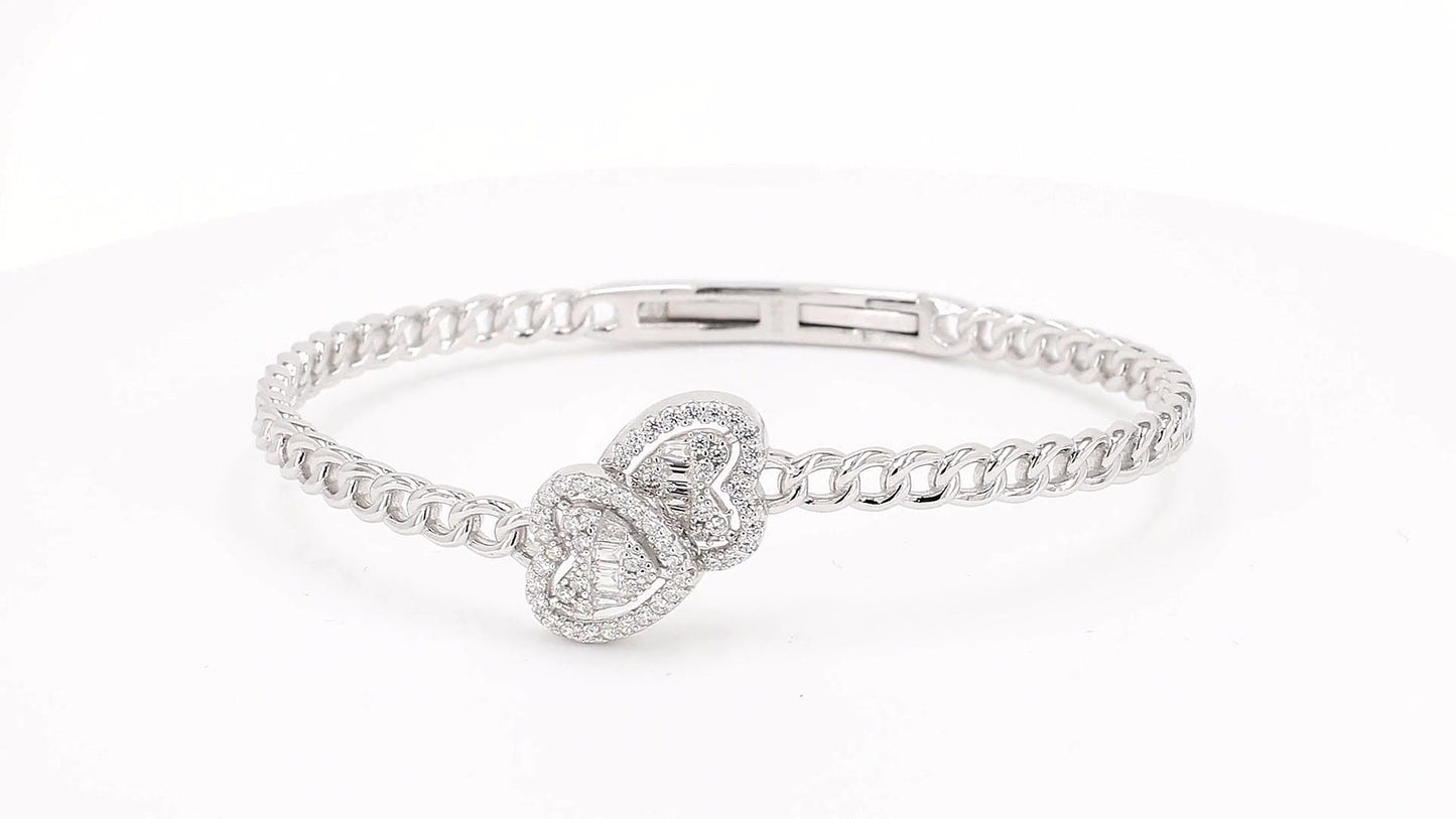 Divara Rosalind Bangle, sterling silver 925 cubic zirconia bracelet