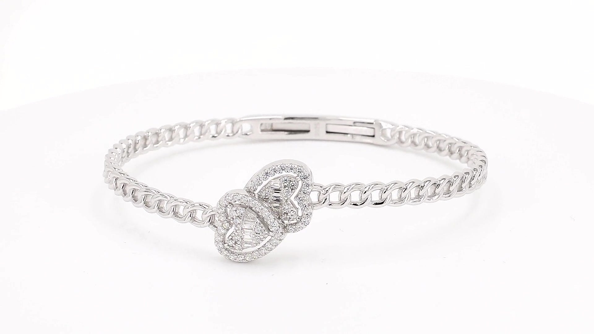 Divara Rosalind Bangle, sterling silver 925 cubic zirconia bracelet